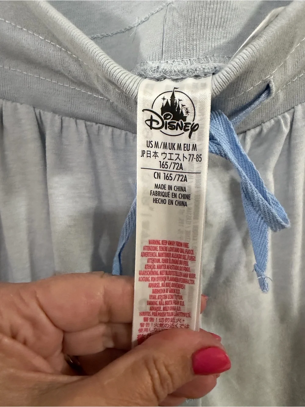 Disney Light Blue Drawstring Lounge Pants with Eeyore. Size M - Picture 4 of 7